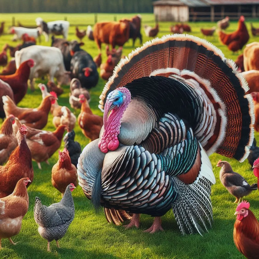 Imagem de um Perú de Dia de Ação de Graça livre em uma fazenda